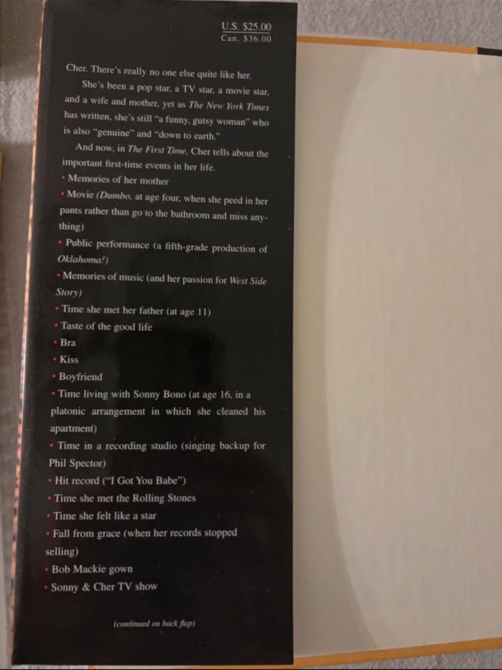 Cher-The First Time Hardback Book - Picture 4 of 4